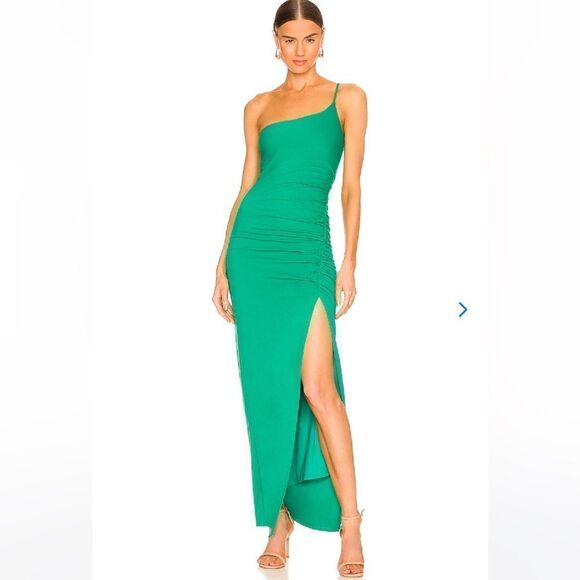 NEW Lovers and Friends Navi Green One Shoulder Maxi Dress.Size S - Picture 1 of 16